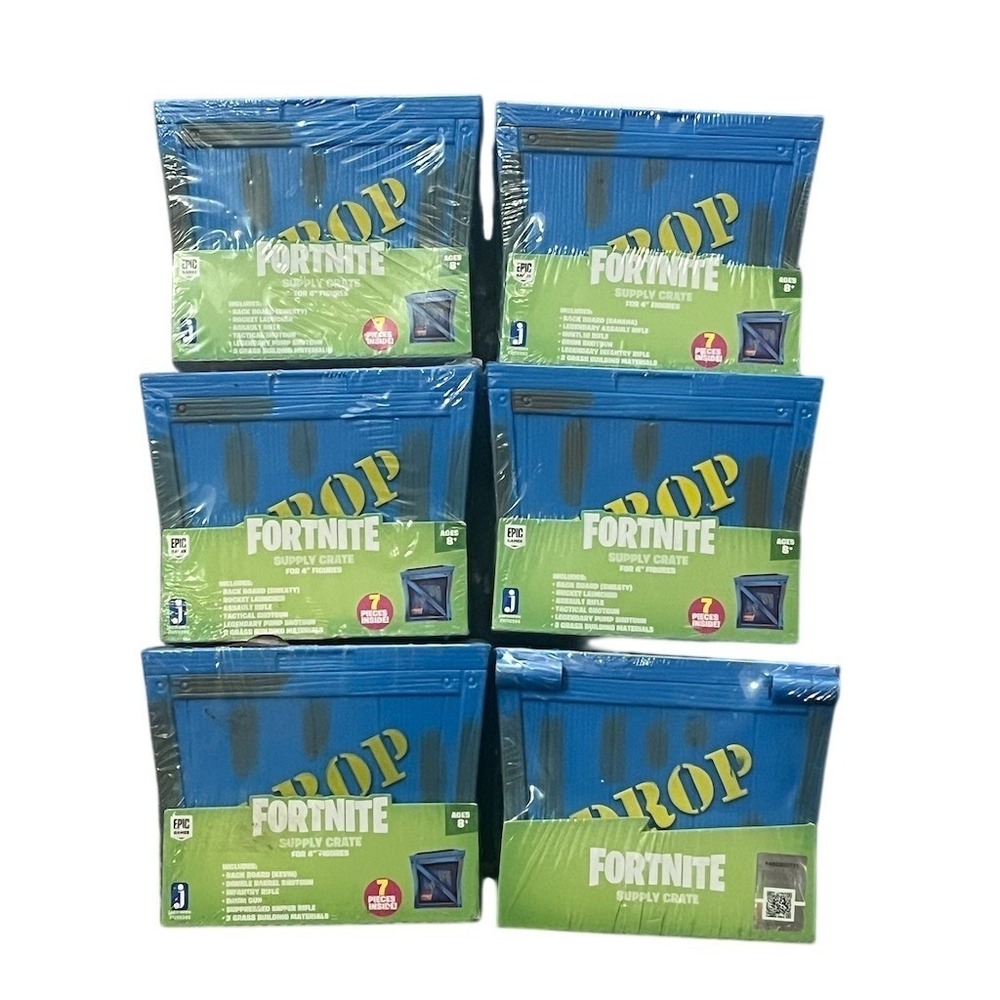 Lot of 6 Fortnite Supply Crate‎ Accessory Sets 7pc for 4" Figures Jazwares